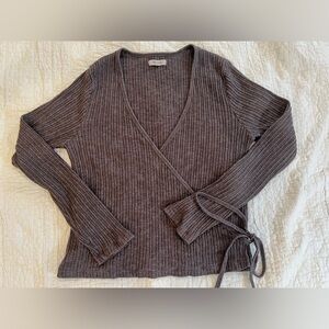 Madewell Ribbed Wrap Side Tie Sweater - XL